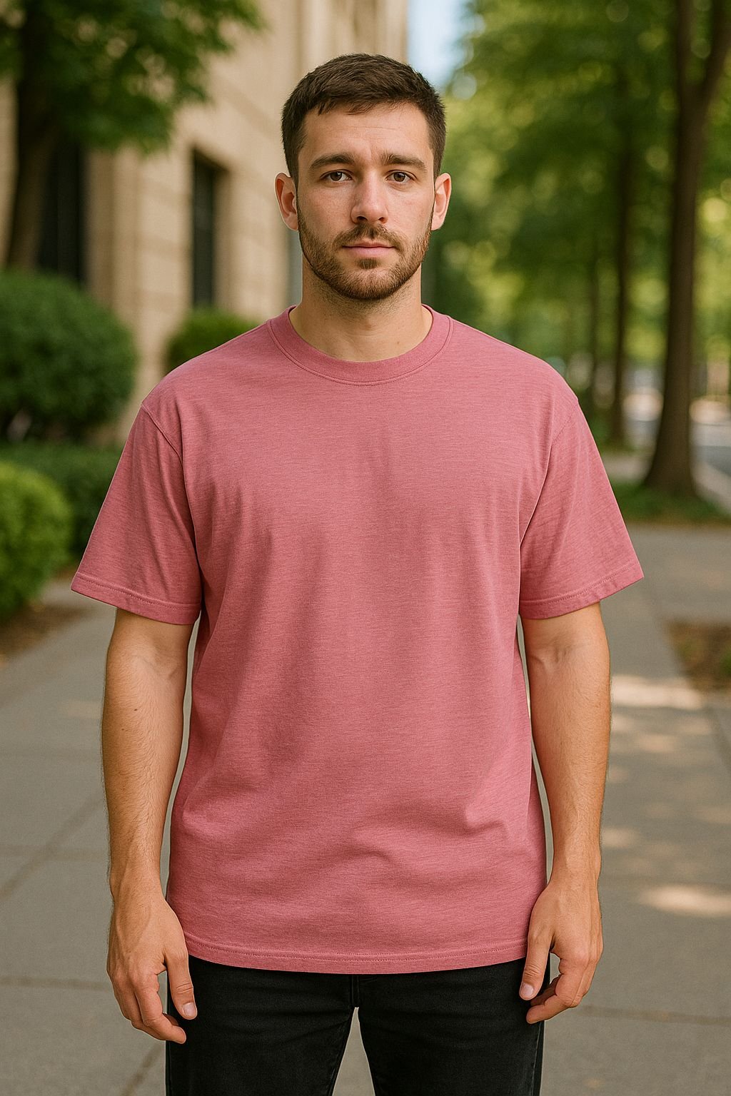 Drop Shoulder Men New York Pink